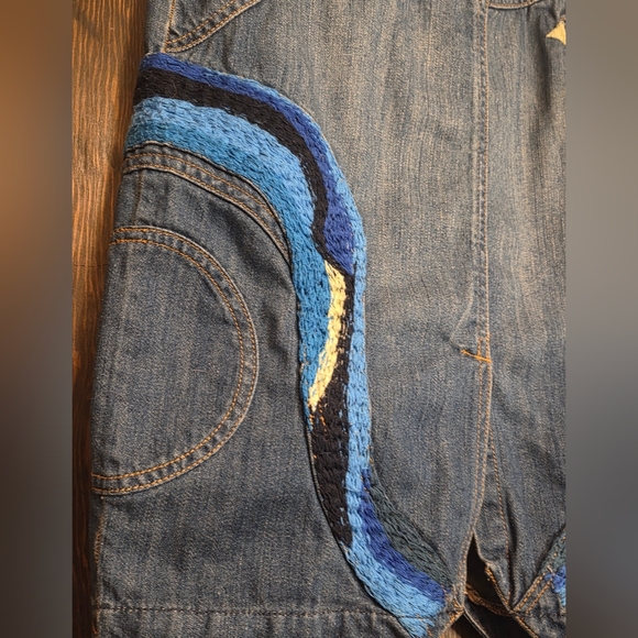 Oilily Blue Denim Pencil Skirt with Colorful Accents - Picture 8 of 15